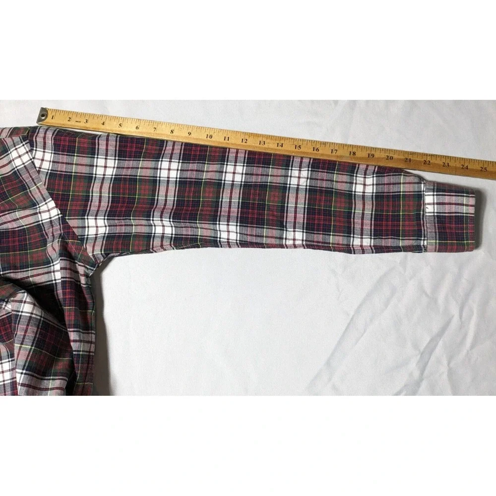 POLO RALPH LAUREN Men Small Red Blue Green Plaid Cotton Button-Up Shirt EUC‎